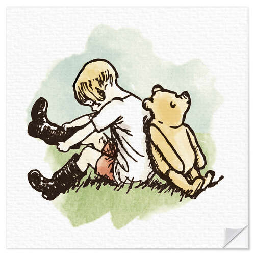 Selvklebende plakat Pooh Bear and Christopher Robin II