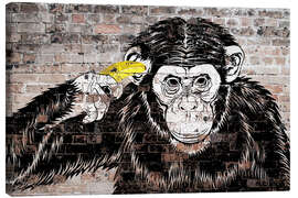 Lærredsbillede  Banksy - Banana Monkey - Pineapple Licensing