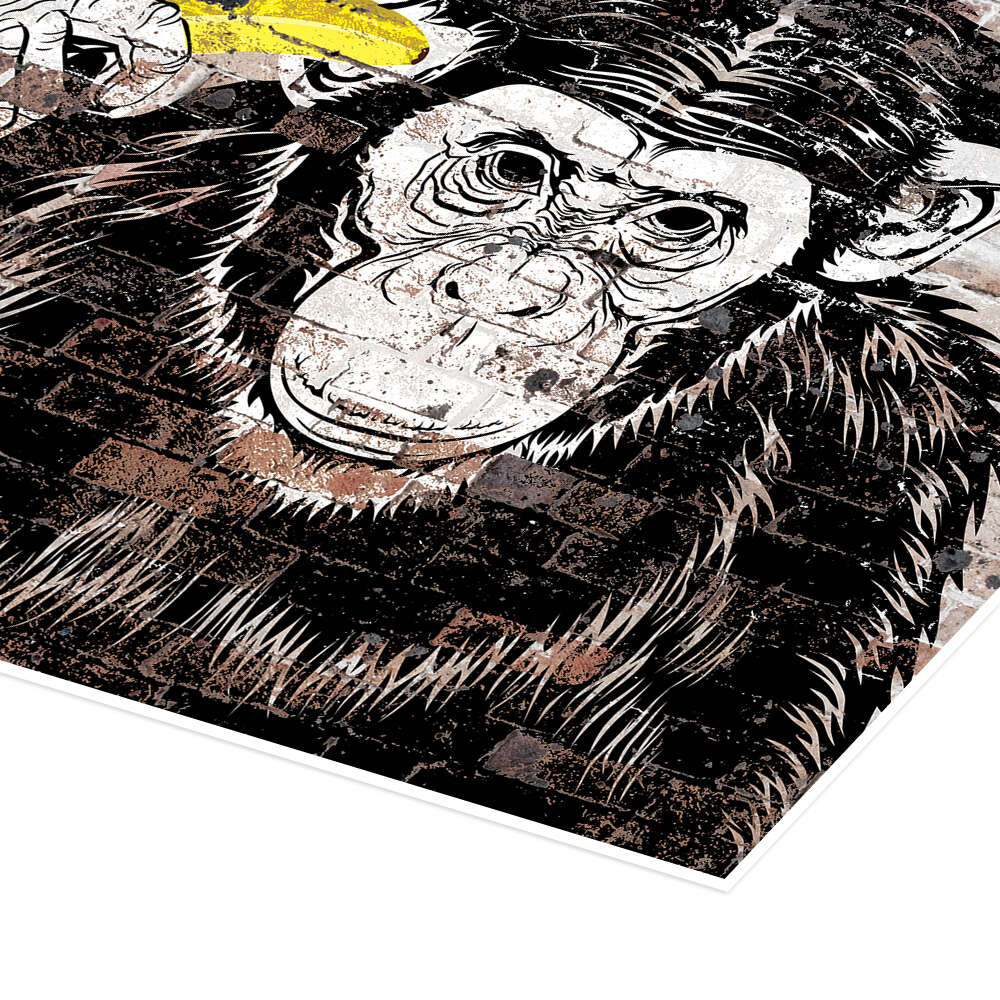 Banksy - Banana Monkey print by Pineapple Licensing | Posterlounge