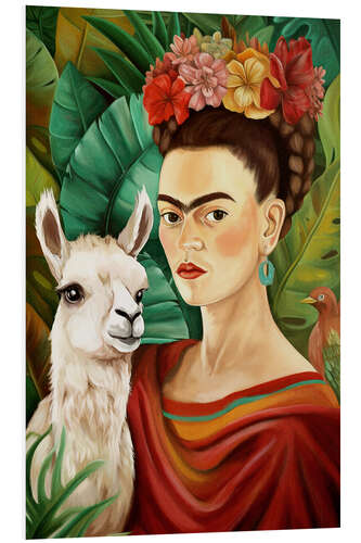 PVC-taulu Frida Kahlo and Llama