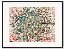 Gerahmter Kunstdruck Frühlingsblumen Mandala