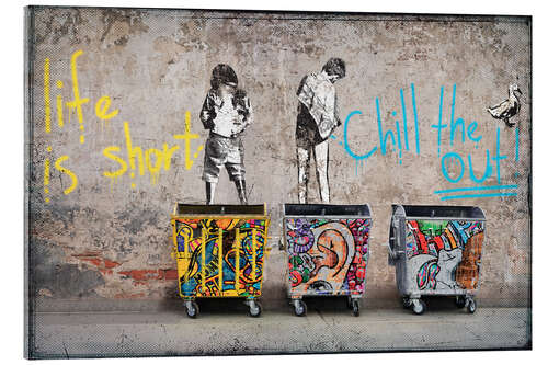 Quadro em acrílico Banksy - Life is short, chill the duck out!