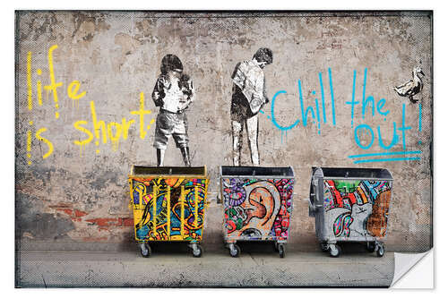 Wall sticker Banksy - Life is short, chill the duck out!