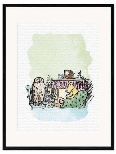 Plakat artystyczny premium w ramie Winnie the Pooh and Owl