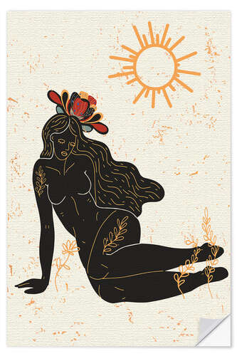 Sticker mural Flower Sun Goddess III