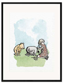Stampa artistica con cornice Pooh Bear and Christopher Robin with Eeyore