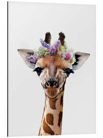 Aluminium print Floral Crown Giraffe