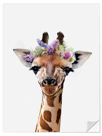 Naklejka na ścianę Floral Crown Giraffe