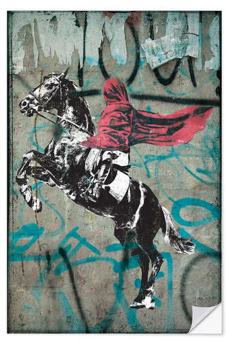 Wandsticker Banksy - Napoleon Crossing Alps