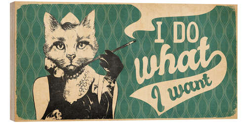 Holzbild Cat Lady
