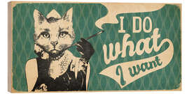 Holzbild Cat Lady