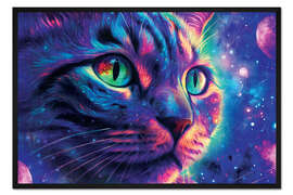 Gerahmter Kunstdruck Cosmic Cat II