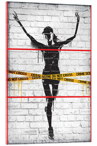 Acrylglasbild Banksy - Crime Scene Marathon Winner