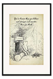 Gerahmter Kunstdruck Winnie the Pooh - Braver Quote