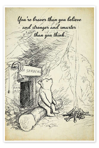 Póster Winnie the Pooh - Braver Quote