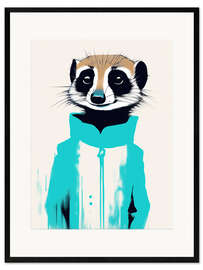 Impresión de arte enmarcada Pop Art Meerkat