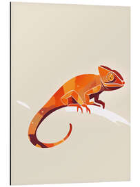 Aluminium print Orange Chameleon