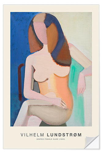 Selvklebende plakat Seated Female Nude, 1950