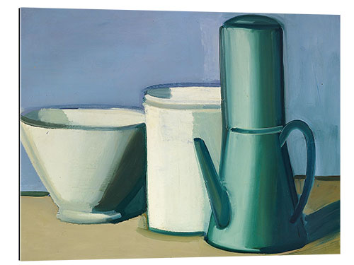 Gallery print Still Life with a Tall French Coffee Pot, White Can & Bowl