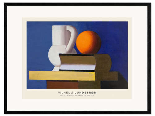Kunsttryk i ramme Still Life with White Jug, Orange & Book, 1933