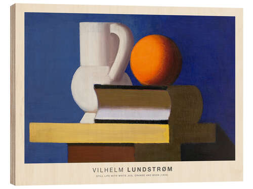Wood print Still Life with White Jug, Orange & Book, 1933