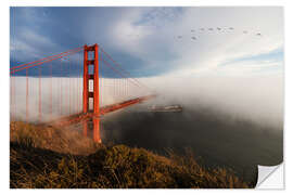 Selvklæbende plakat Golden Gate Bridge, San Francisco