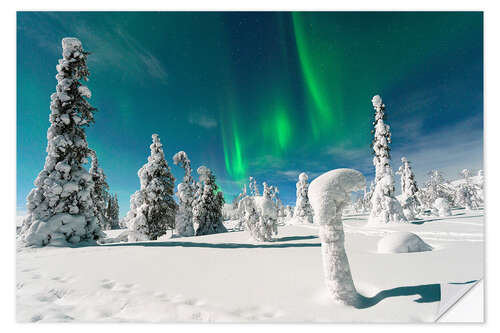 Wandsticker Eisskulpturen Unter den Nordlichtern, Finnland