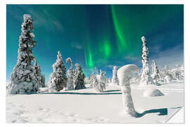 Sticker mural Ice Sculptures Under the Northern Lights, Finland