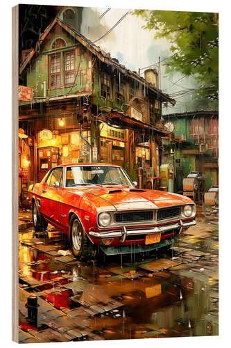 Wood print Nostalgic Cars II