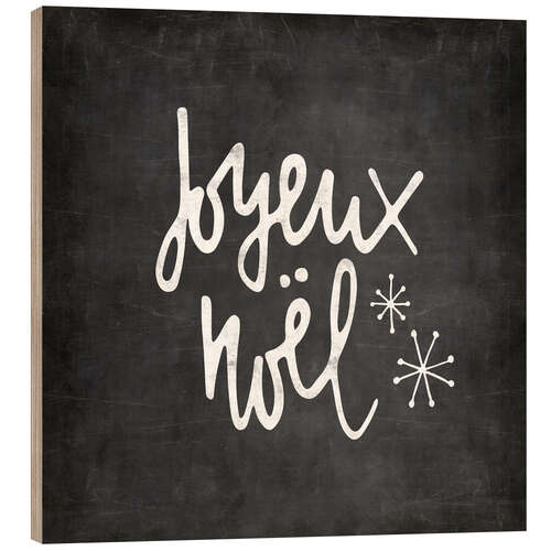 Wood print Joyeux Noel