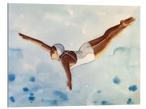 Gallery Print Diver in Aqua