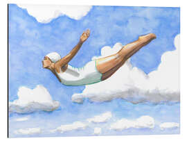 Magnettafel Kunstspringen in Weichen Wolken