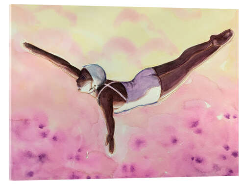 Acrylic print Diver in Pink
