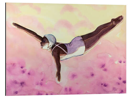 Alubild Kunstspringerin in Pink