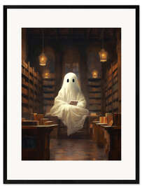 Gerahmter Kunstdruck Geist in der Bibliothek