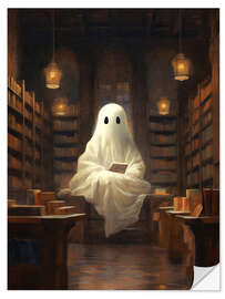 Selvklebende plakat Ghost in the Library