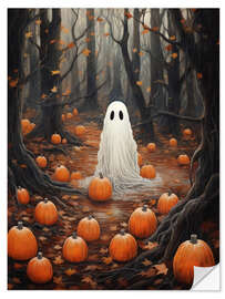 Adesivo murale Ghosts in Forest with Pumpkins