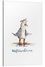 Magnettafel Wattwanderin