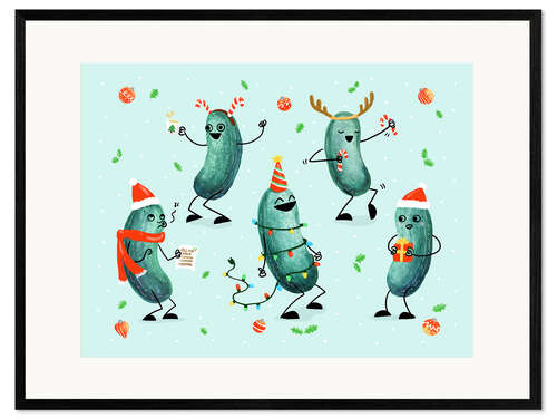 Kehystetty taidepainatus Holiday Pickle Party!