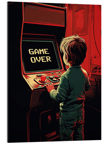 Tableau en verre acrylique Game Over