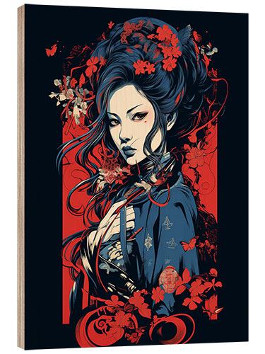 Quadro de madeira Mineko Geisha