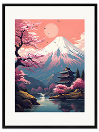 Plakat artystyczny premium w ramie Fuji Landscape