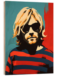 Wood print Kurt Pop Art