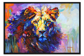 Gerahmter Kunstdruck Majestätischer Löwe