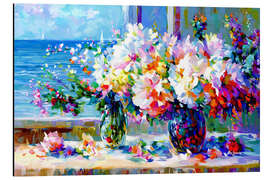 Magnettafel Blüten in einem Haus am Meer