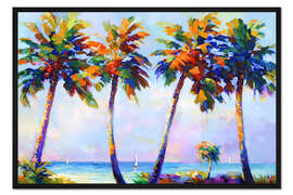 Gerahmter Kunstdruck Palmen in der Wärme der Sonne