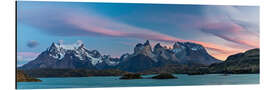 Aluminiumtavla Cuernos del Paine in Torres del Paine National Park, Chile