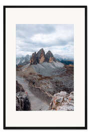 Gerahmter Kunstdruck Drei Zinnen