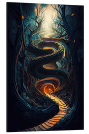 Tableau en plexi-alu Surreal World With a Spiral Path