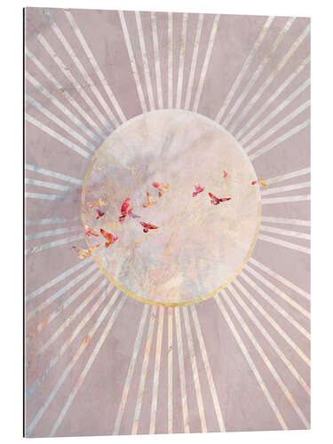 Gallery print Sun Boho Birds Pink